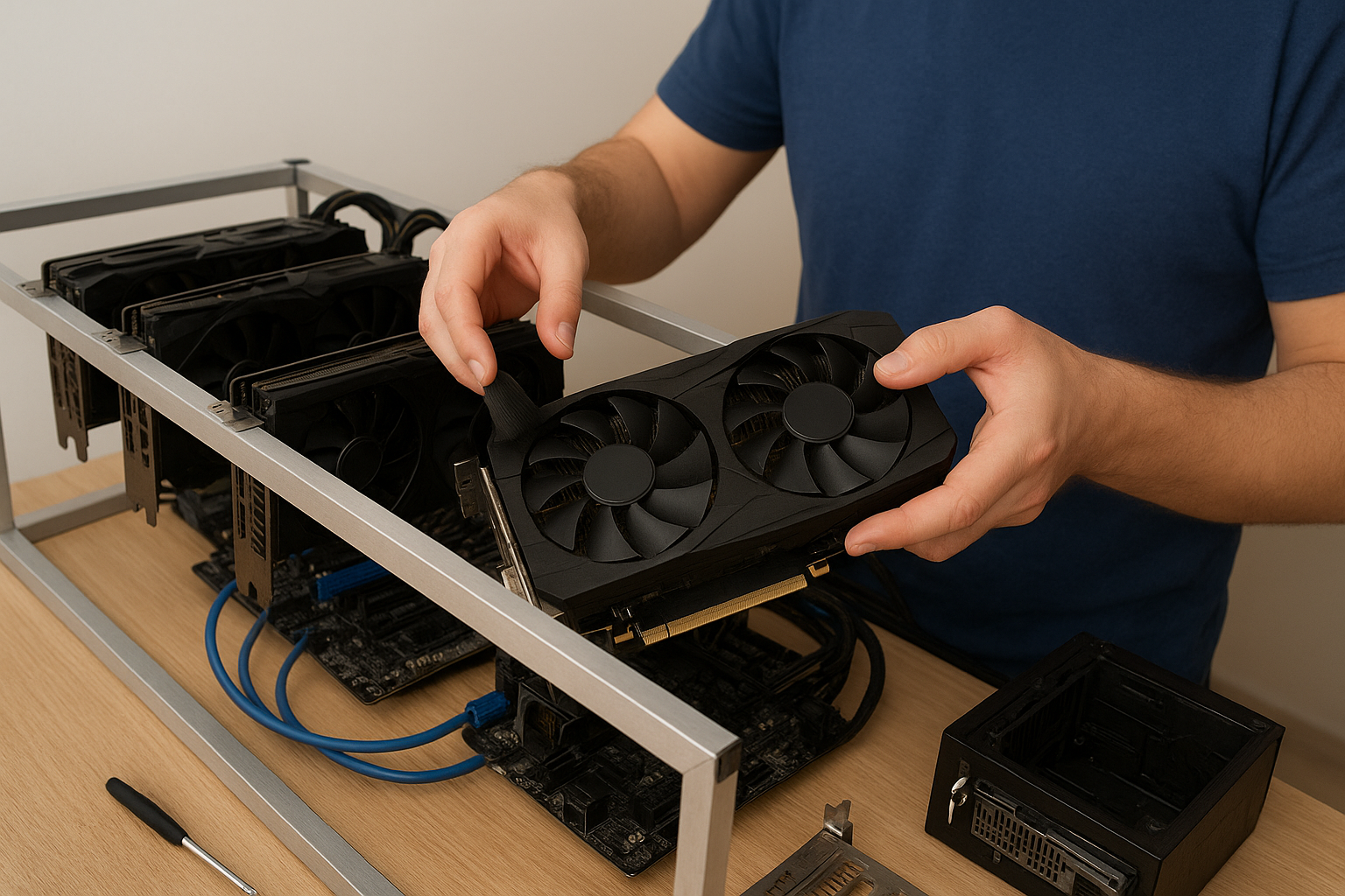 Reparacion y mantenimiento rigs de mineria con GPU